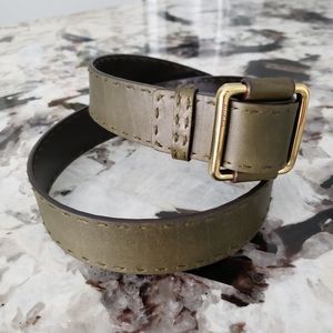 Gucci leather belt olive green, rare vintage timeless